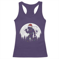 Funny Bigfoot Fishing Christmas Racerback Tank Top Sasquatch Moon Fisherman - Wonder Print Shop