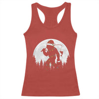 Funny Bigfoot Fishing Christmas Racerback Tank Top Sasquatch Moon Fisherman - Wonder Print Shop