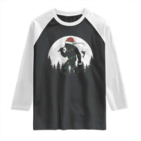 Funny Bigfoot Fishing Christmas Raglan Shirt Sasquatch Moon Fisherman - Wonder Print Shop