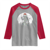 Funny Bigfoot Fishing Christmas Raglan Shirt Sasquatch Moon Fisherman - Wonder Print Shop