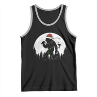 Funny Bigfoot Fishing Christmas Tank Top Sasquatch Moon Fisherman - Wonder Print Shop