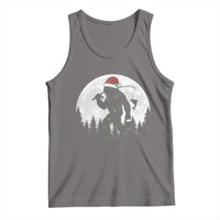 Funny Bigfoot Fishing Christmas Tank Top Sasquatch Moon Fisherman - Wonder Print Shop