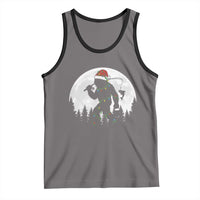 Funny Bigfoot Fishing Christmas Tank Top Sasquatch Moon Fisherman - Wonder Print Shop