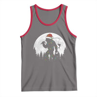 Funny Bigfoot Fishing Christmas Tank Top Sasquatch Moon Fisherman - Wonder Print Shop