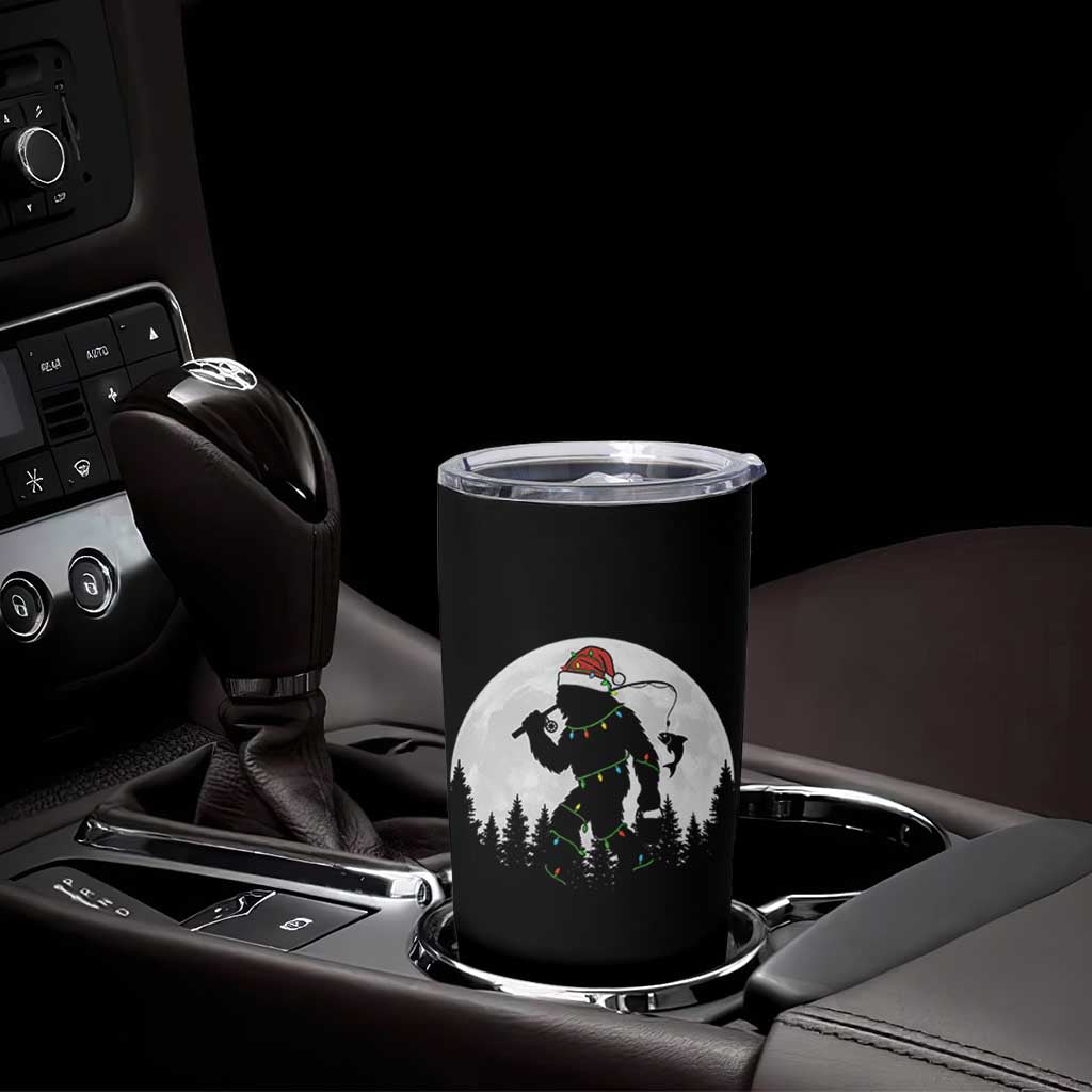 Funny Bigfoot Fishing Christmas Tumbler Cup Sasquatch Moon Fisherman - Wonder Print Shop