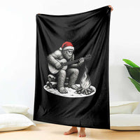 Bigfoot Guitar Christmas Throw Blanket Sasquatch Guitarist Music Xmas - Wonder Print Shop