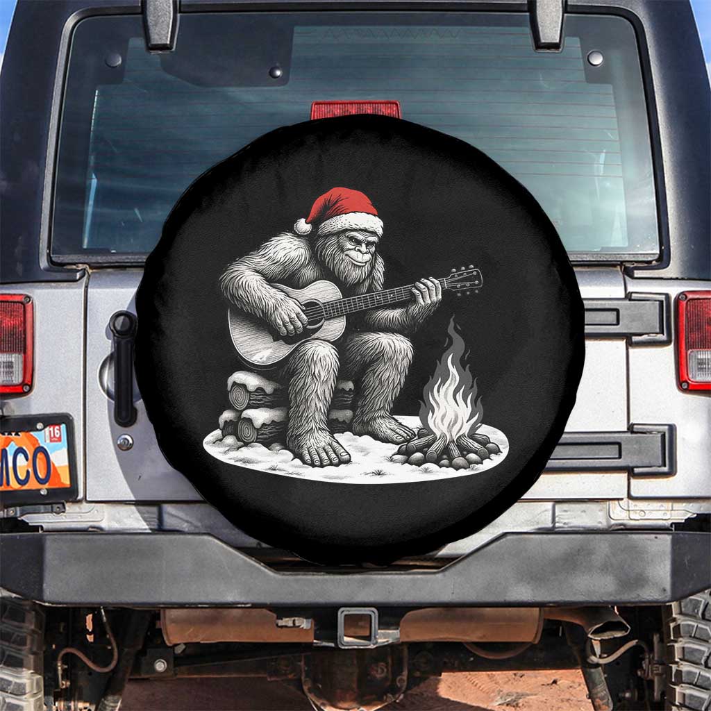 Bigfoot Guitar Christmas Spare Tire Cover Sasquatch Guitarist Music Xmas - Wonder Print Shop