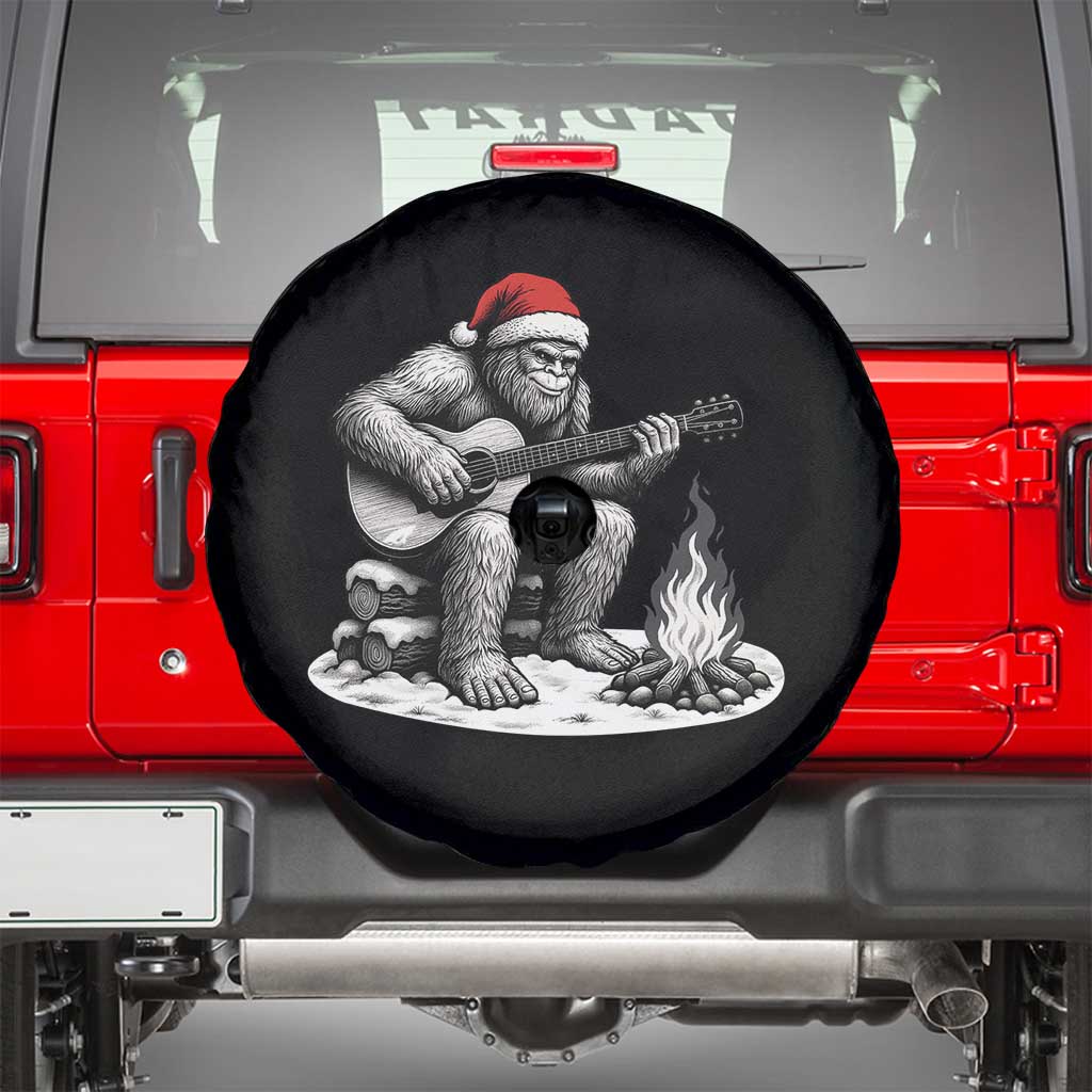 Bigfoot Guitar Christmas Spare Tire Cover Sasquatch Guitarist Music Xmas - Wonder Print Shop