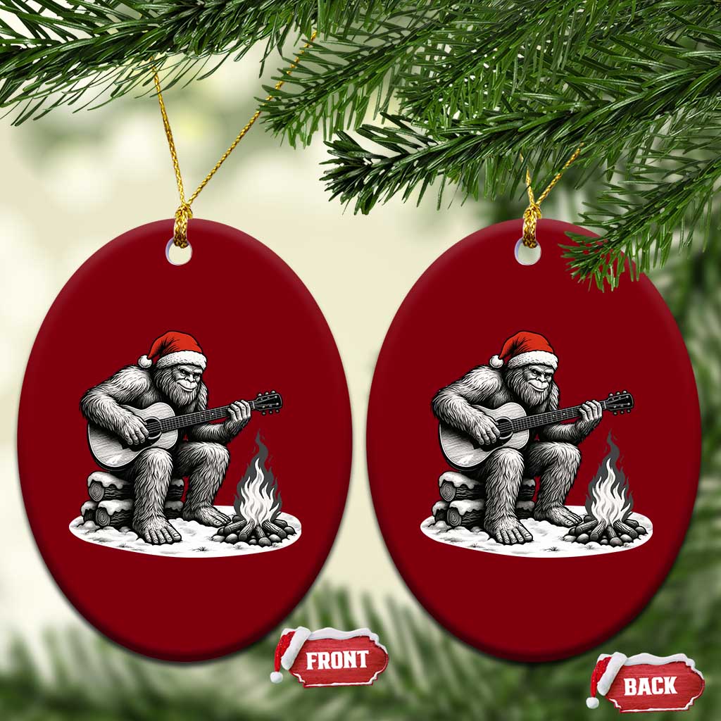 Bigfoot Guitar Xmas Ceramic Ornament Sasquatch Guitarist Music Xmas - Wonder Print Shop