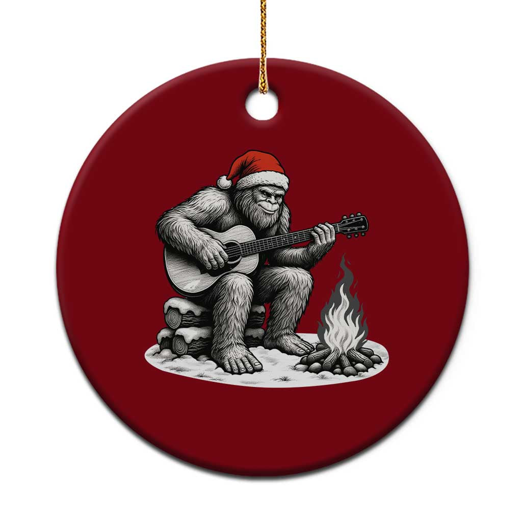 Bigfoot Guitar Xmas Ceramic Ornament Sasquatch Guitarist Music Xmas - Wonder Print Shop
