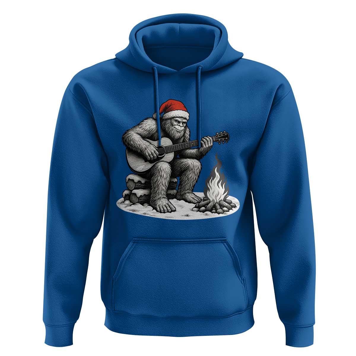 Bigfoot Guitar Christmas Hoodie Sasquatch Guitarist Music Xmas - Wonder Print Shop