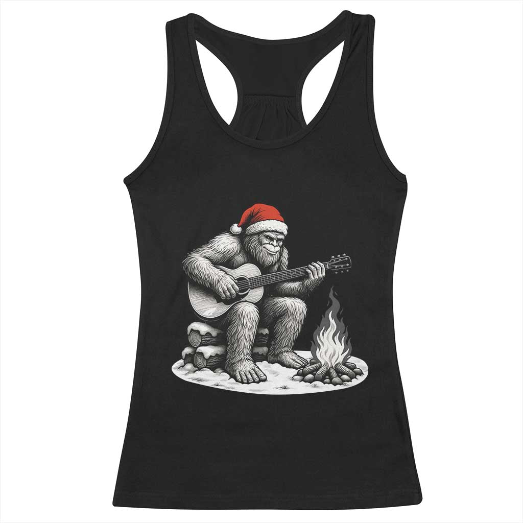 Bigfoot Guitar Christmas Racerback Tank Top Sasquatch Guitarist Music Xmas - Wonder Print Shop