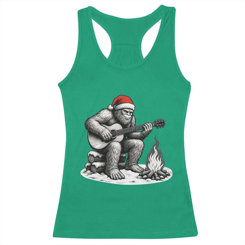 Bigfoot Guitar Christmas Racerback Tank Top Sasquatch Guitarist Music Xmas - Wonder Print Shop