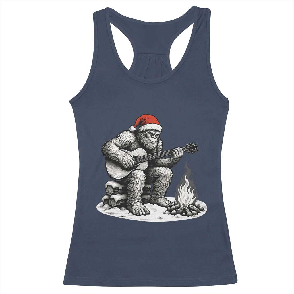 Bigfoot Guitar Christmas Racerback Tank Top Sasquatch Guitarist Music Xmas - Wonder Print Shop