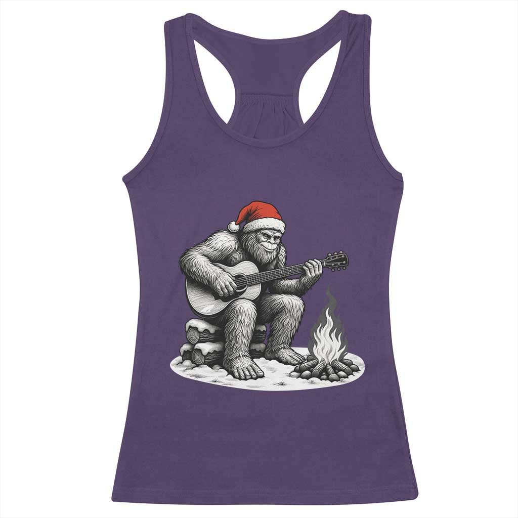Bigfoot Guitar Christmas Racerback Tank Top Sasquatch Guitarist Music Xmas - Wonder Print Shop