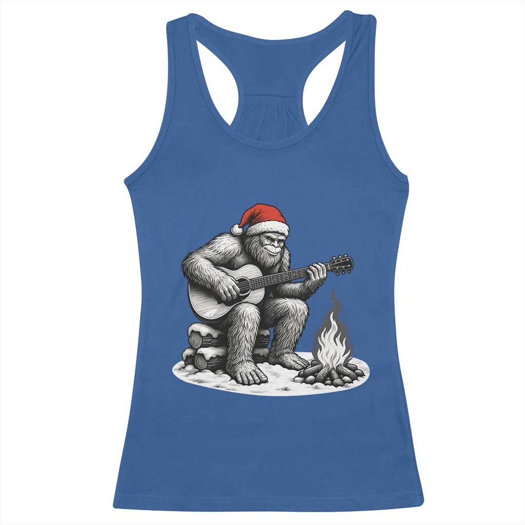 Bigfoot Guitar Christmas Racerback Tank Top Sasquatch Guitarist Music Xmas - Wonder Print Shop