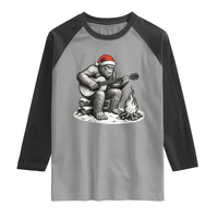 Bigfoot Guitar Christmas Raglan Shirt Sasquatch Guitarist Music Xmas - Wonder Print Shop