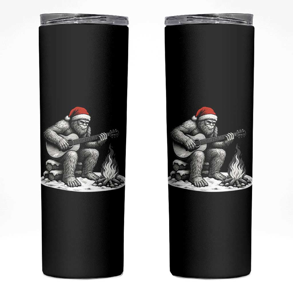 Bigfoot Guitar Christmas Skinny Tumbler Sasquatch Guitarist Music Xmas - Wonder Print Shop