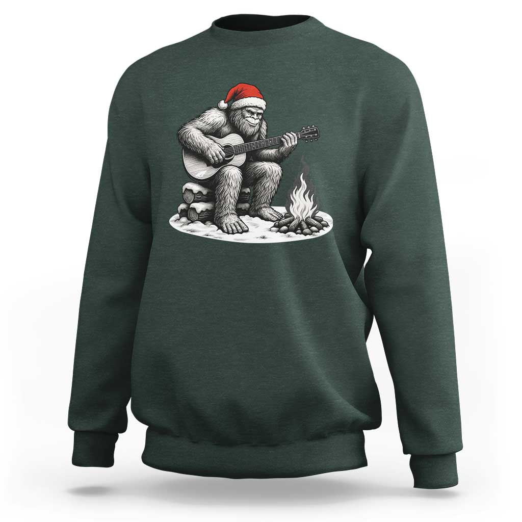 Bigfoot Guitar Christmas Sweatshirt Sasquatch Guitarist Music Xmas - Wonder Print Shop