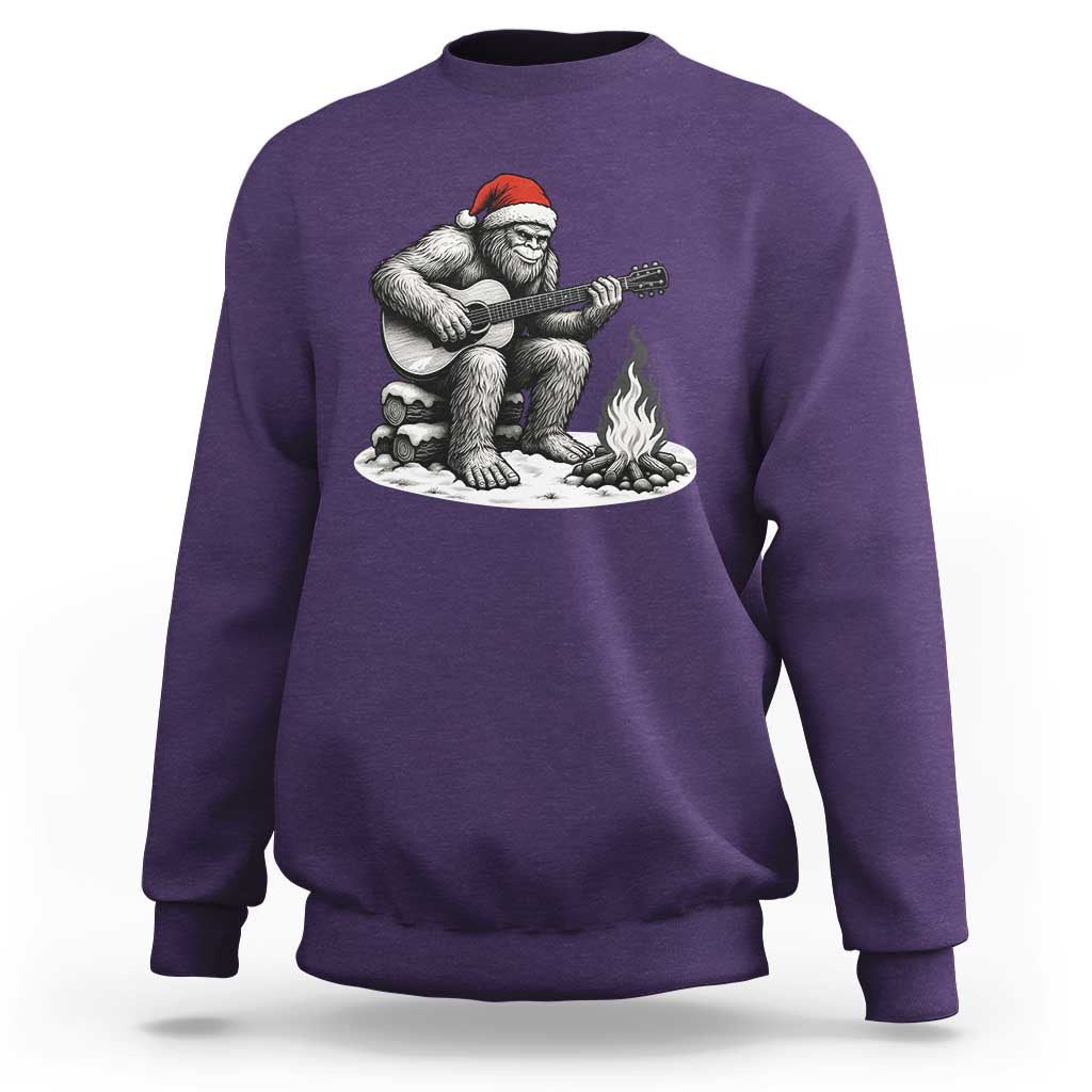 Bigfoot Guitar Christmas Sweatshirt Sasquatch Guitarist Music Xmas - Wonder Print Shop