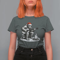 Bigfoot Guitar Christmas T Shirt For Women Sasquatch Guitarist Music Xmas - Wonder Print Shop
