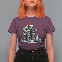 Bigfoot Guitar Christmas T Shirt For Women Sasquatch Guitarist Music Xmas - Wonder Print Shop
