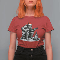 Bigfoot Guitar Christmas T Shirt For Women Sasquatch Guitarist Music Xmas - Wonder Print Shop