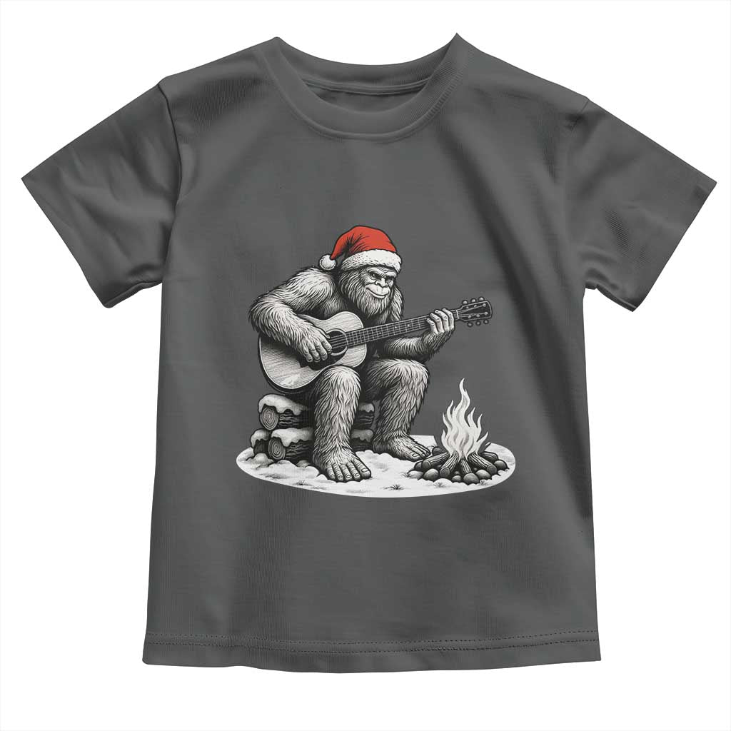 Bigfoot Guitar Christmas Toddler T Shirt Sasquatch Guitarist Music Xmas - Wonder Print Shop