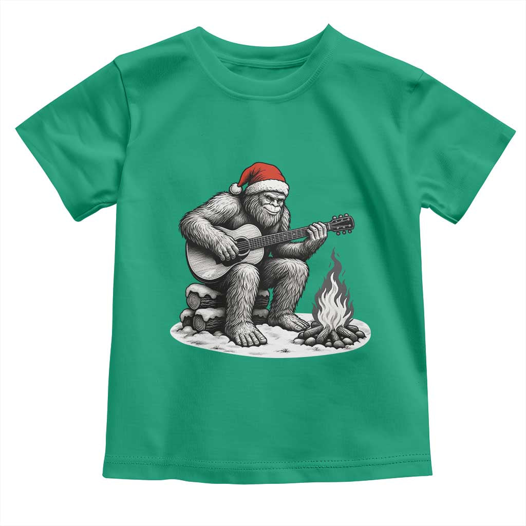 Bigfoot Guitar Christmas Toddler T Shirt Sasquatch Guitarist Music Xmas - Wonder Print Shop