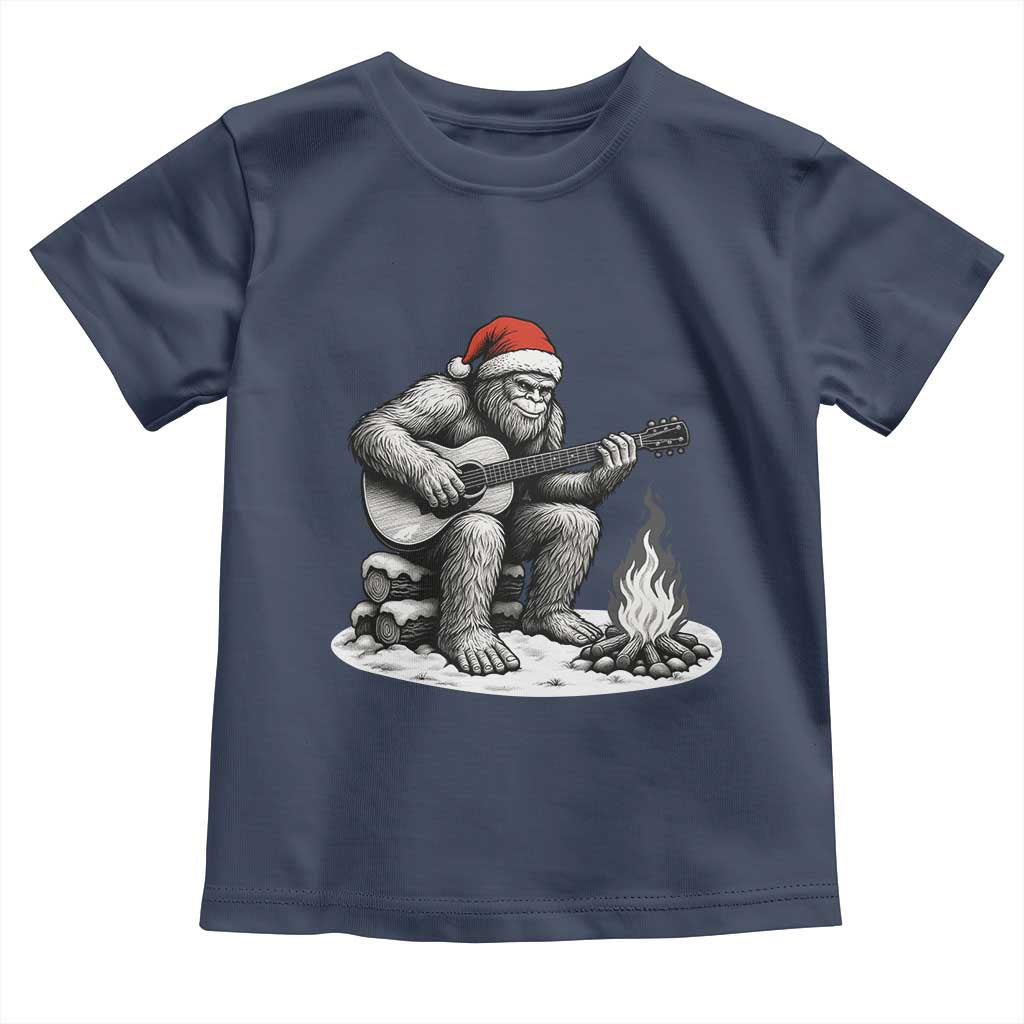 Bigfoot Guitar Christmas Toddler T Shirt Sasquatch Guitarist Music Xmas - Wonder Print Shop