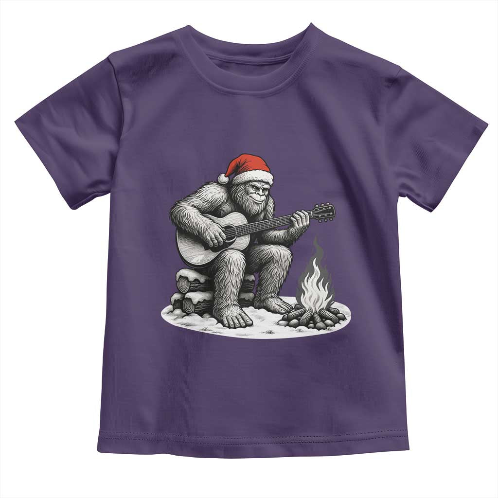 Bigfoot Guitar Christmas Toddler T Shirt Sasquatch Guitarist Music Xmas - Wonder Print Shop