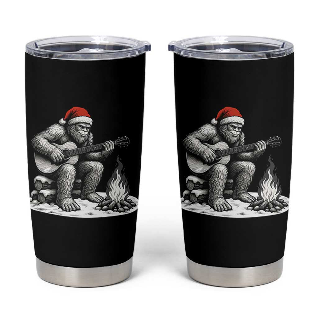 Bigfoot Guitar Christmas Tumbler Cup Sasquatch Guitarist Music Xmas - Wonder Print Shop