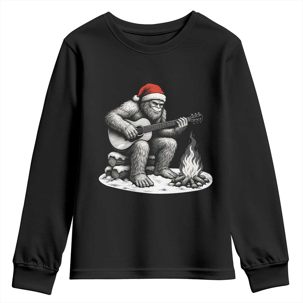 Bigfoot Guitar Christmas Youth Sweatshirt Sasquatch Guitarist Music Xmas - Wonder Print Shop