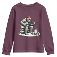 Bigfoot Guitar Christmas Youth Sweatshirt Sasquatch Guitarist Music Xmas - Wonder Print Shop