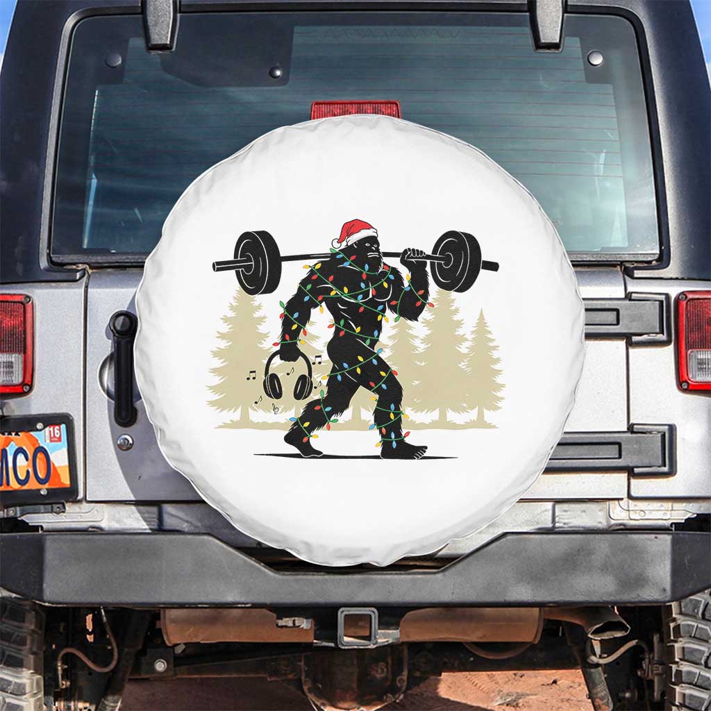 Bigfoot Gym Christmas Spare Tire Cover Funny Sasquatch Bodybuilding Weightlifting - Wonder Print Shop