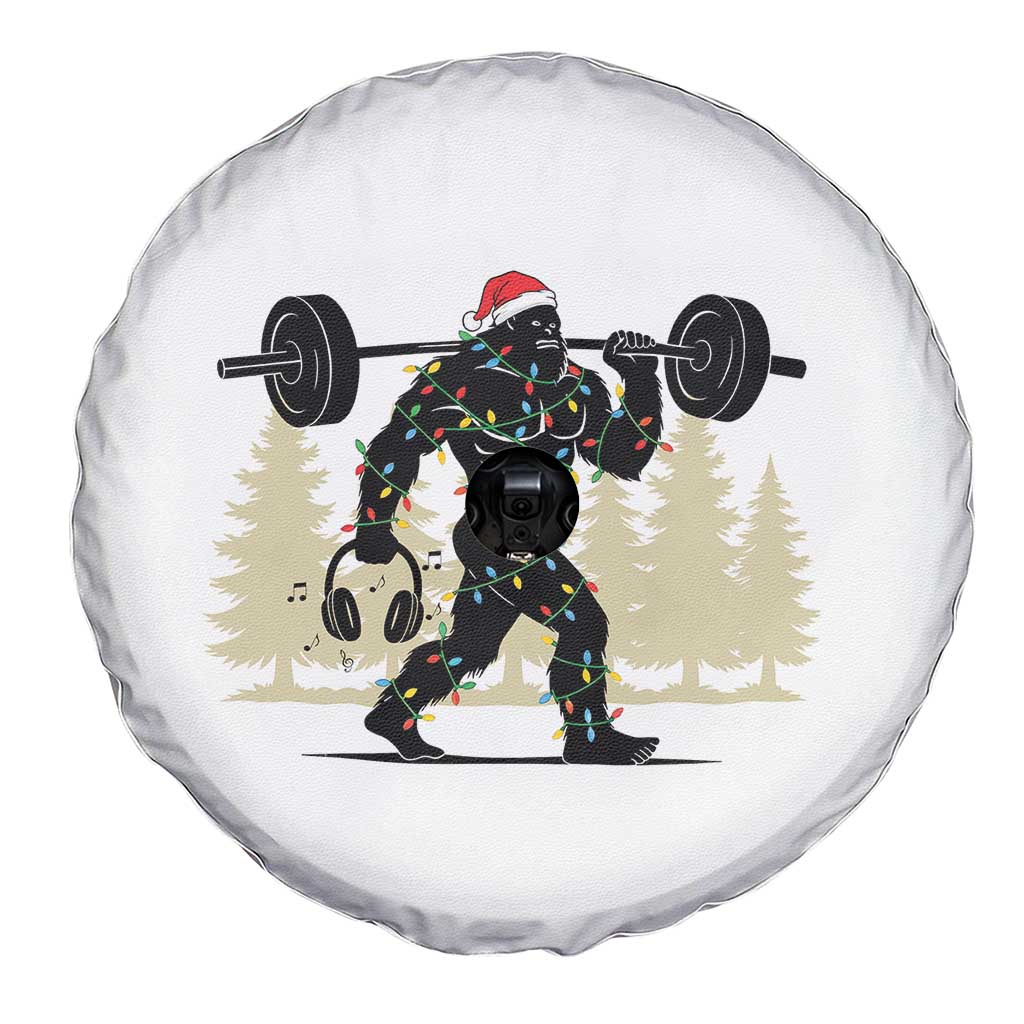 Bigfoot Gym Christmas Spare Tire Cover Funny Sasquatch Bodybuilding Weightlifting - Wonder Print Shop
