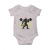 Bigfoot Gym Christmas Baby Onesie Funny Sasquatch Bodybuilding Weightlifting - Wonder Print Shop