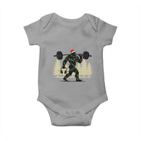 Bigfoot Gym Christmas Baby Onesie Funny Sasquatch Bodybuilding Weightlifting - Wonder Print Shop