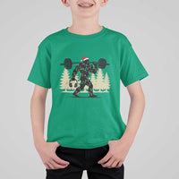 Bigfoot Gym Christmas T Shirt For Kid Funny Sasquatch Bodybuilding Weightlifting - Wonder Print Shop