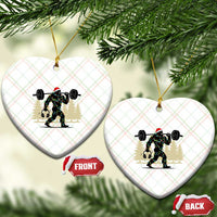 Bigfoot Gym Xmas Ceramic Ornament Funny Sasquatch Bodybuilding Weightlifting - Wonder Print Shop