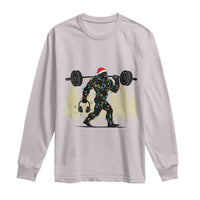 Bigfoot Gym Christmas Long Sleeve Shirt Funny Sasquatch Bodybuilding Weightlifting - Wonder Print Shop