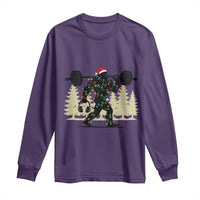 Bigfoot Gym Christmas Long Sleeve Shirt Funny Sasquatch Bodybuilding Weightlifting - Wonder Print Shop