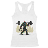 Bigfoot Gym Christmas Racerback Tank Top Funny Sasquatch Bodybuilding Weightlifting - Wonder Print Shop