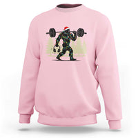 Bigfoot Gym Christmas Sweatshirt Funny Sasquatch Bodybuilding Weightlifting - Wonder Print Shop
