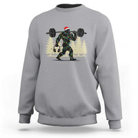 Bigfoot Gym Christmas Sweatshirt Funny Sasquatch Bodybuilding Weightlifting - Wonder Print Shop