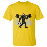 Bigfoot Gym Christmas T Shirt Funny Sasquatch Bodybuilding Weightlifting - Wonder Print Shop