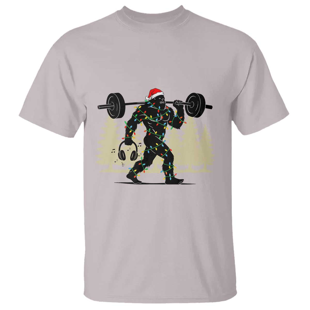 Bigfoot Gym Christmas T Shirt Funny Sasquatch Bodybuilding Weightlifting - Wonder Print Shop