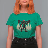 Bigfoot Gym Christmas T Shirt For Women Funny Sasquatch Bodybuilding Weightlifting - Wonder Print Shop