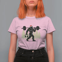 Bigfoot Gym Christmas T Shirt For Women Funny Sasquatch Bodybuilding Weightlifting - Wonder Print Shop
