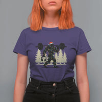 Bigfoot Gym Christmas T Shirt For Women Funny Sasquatch Bodybuilding Weightlifting - Wonder Print Shop